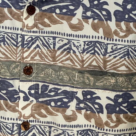 Cooke Street Honolulu Y2K men’s size 2XL green print button front shirt - Picture 2 of 8